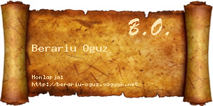 Berariu Oguz névjegykártya